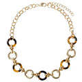 Jane Marie Tortoise and Gold Circle Link Necklace