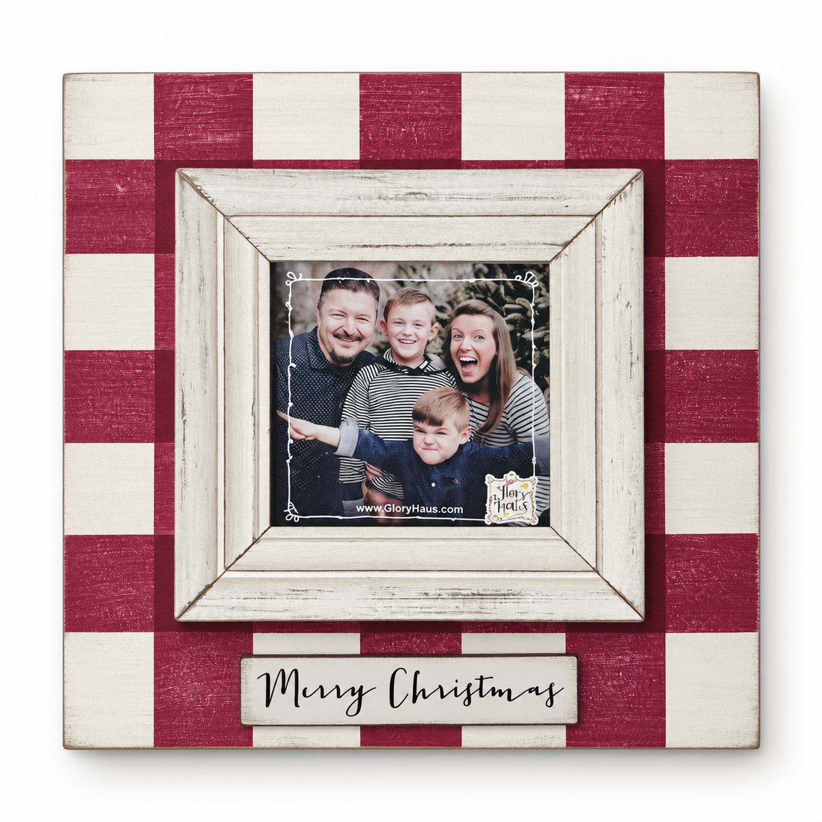 Glory Haus Plaid Merry Christmas Picture Frame