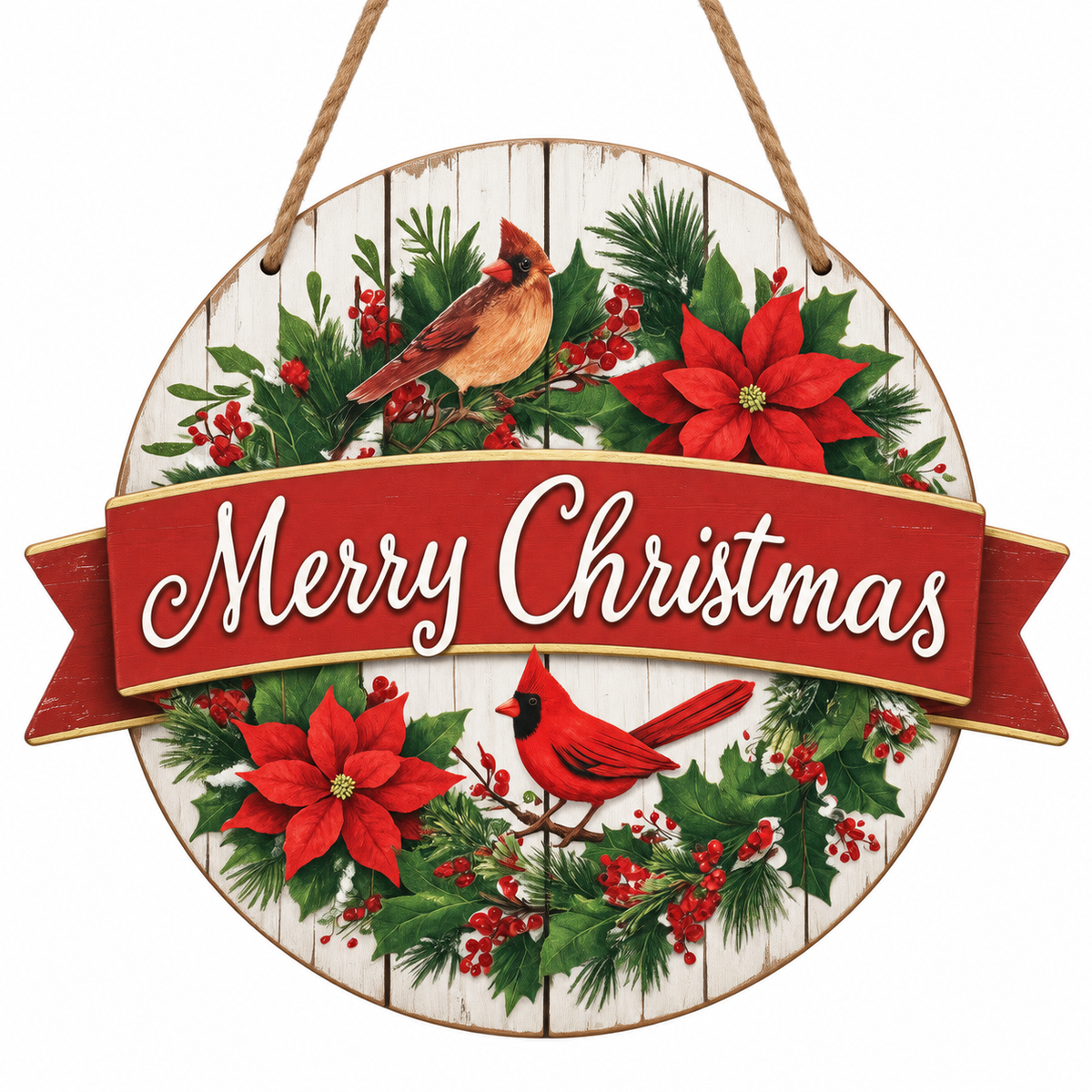 Merry Christmas Ornament Door Hanger