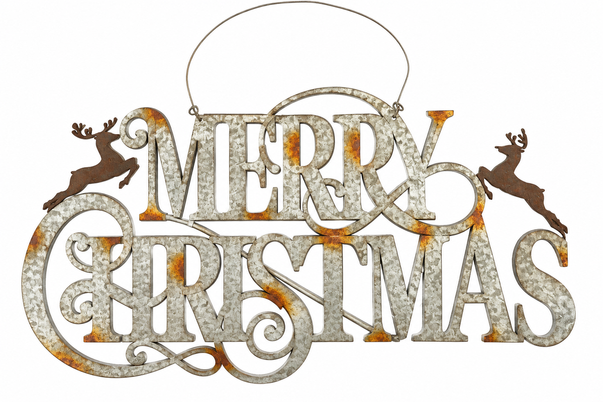 Ganz Rustic Metal Merry Christmas Sign