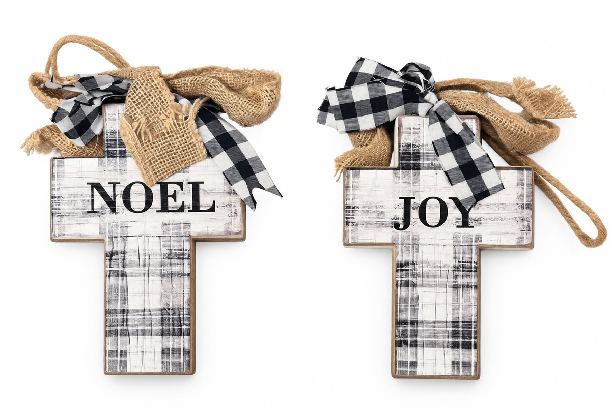 CBK Joy/Noel Decorative Hanging Crosses
