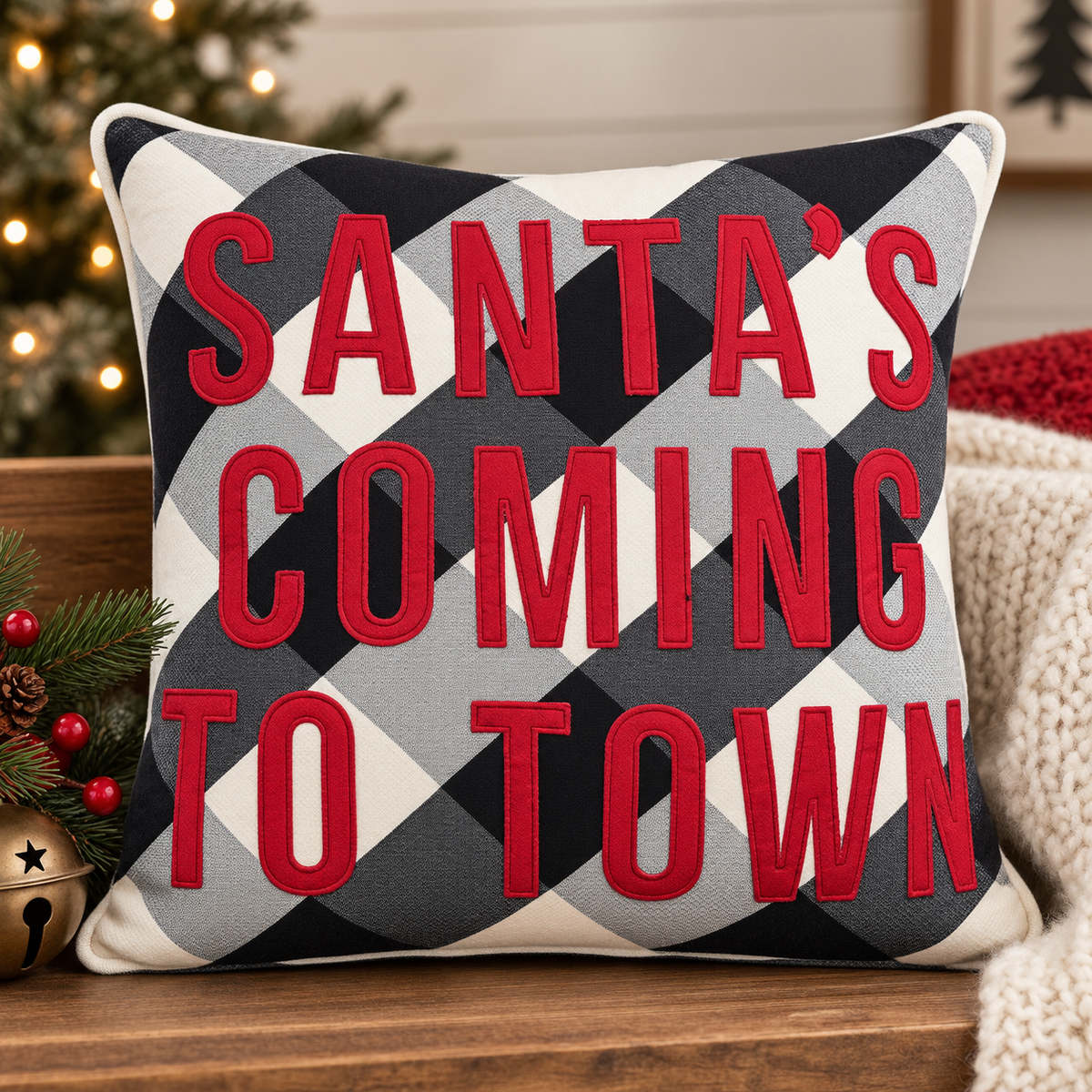 Glory Haus Santa's Coming to Town Pillow
