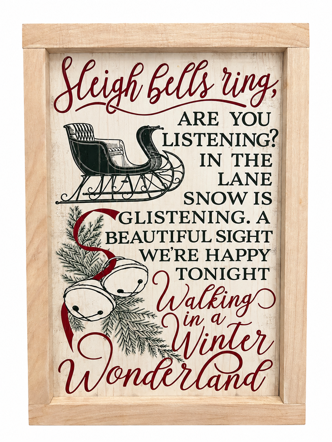 Sleigh Bells Ring Canvas Sign