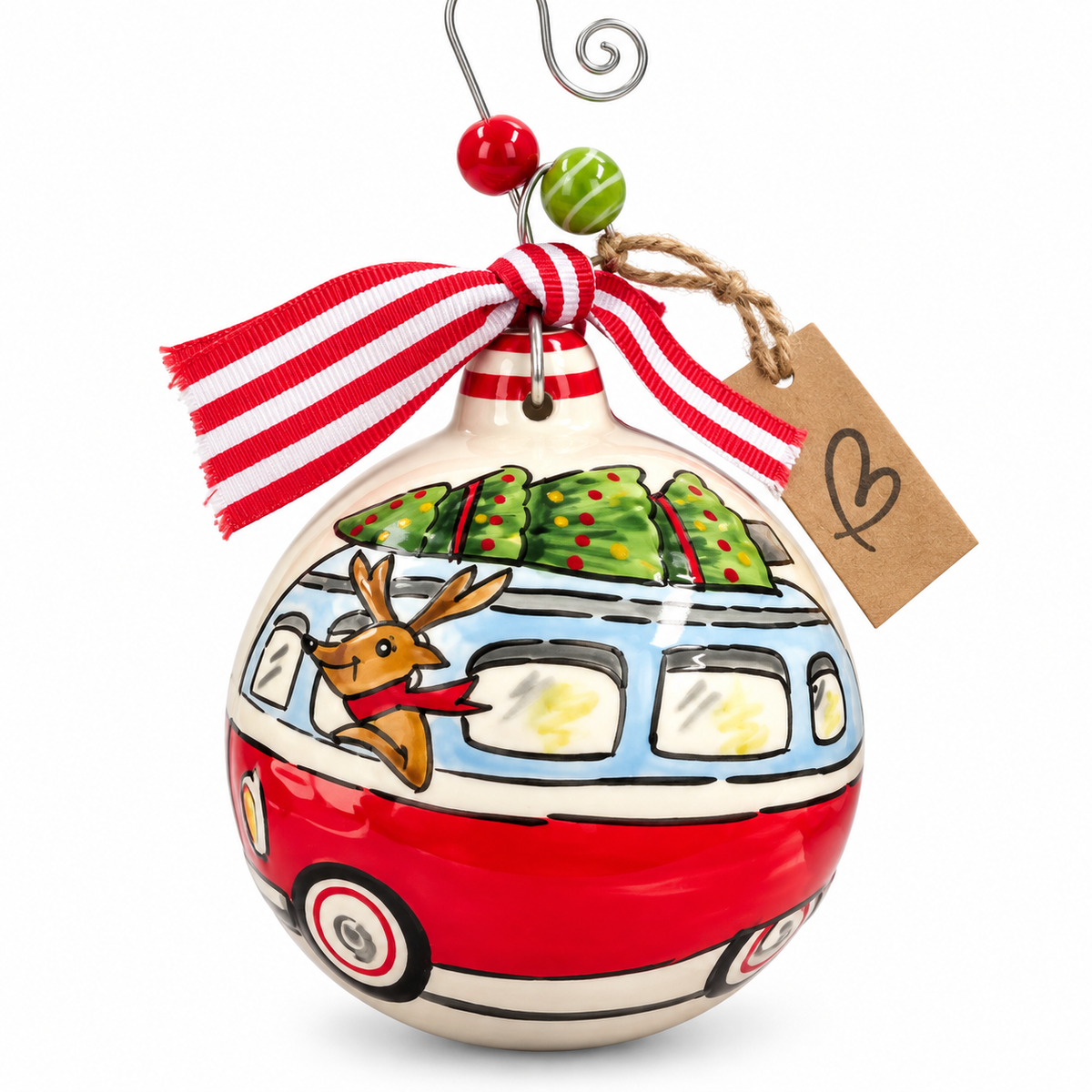 Glory Haus Reindeer VW Bus Ornament