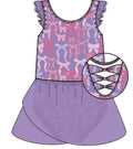 Girls Rosy Ribbons Flutter Sleeve Dance & Gymnastics Leotard