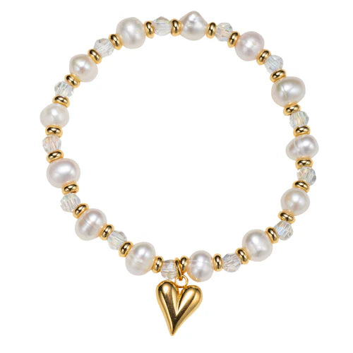 Golden by Jane Marie kid's beaded solid heart birthstone bracelet