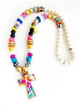 Audra Style beaded cross necklace