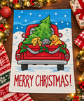 Magnolia Garden Flag Red Truck Merry Christmas