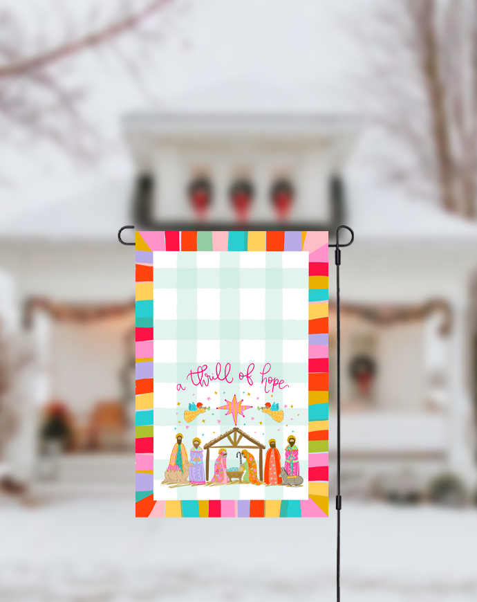 Doodles By Rebekah A Thrill of Hope Garden Flag
