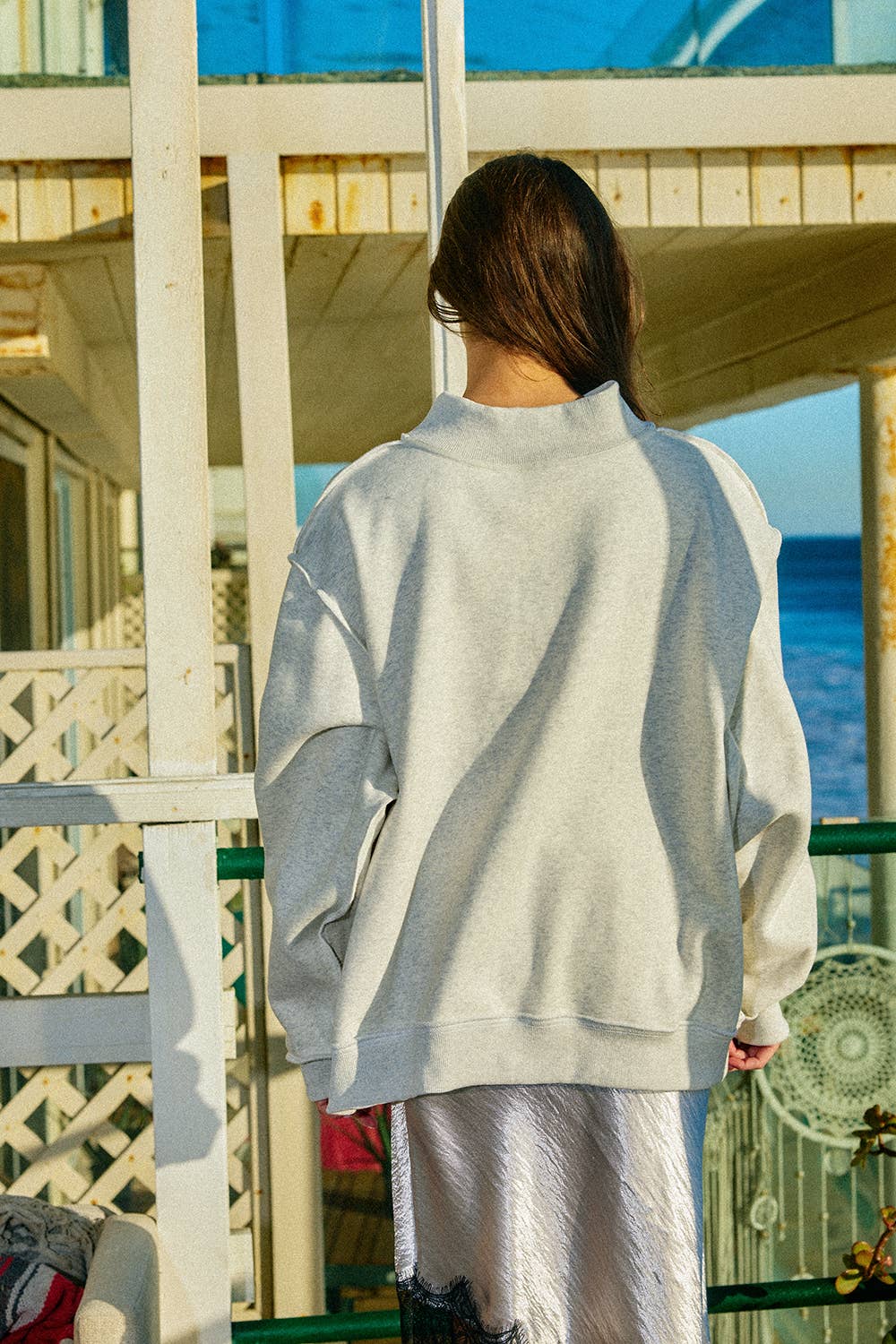 Bucket List 'CAROLINA' Print Reversible Mock-Neck Sweatshirt