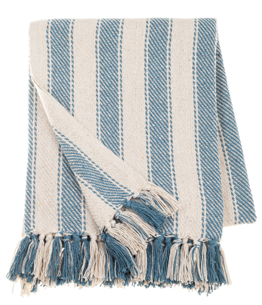 Ganz Woven Blue Stripe Throw
