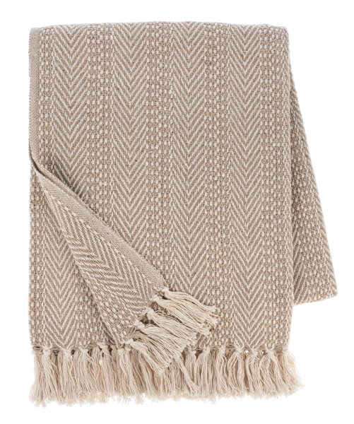 Ganz Tonal Chevron Stripe Woven Throw