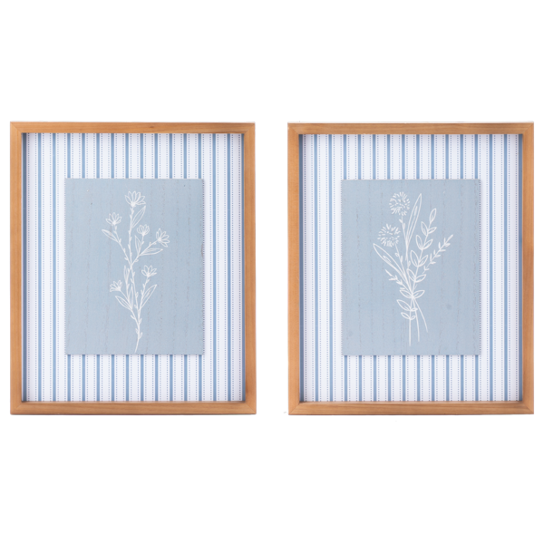 Ganz Floral Silhouette Stripe Border Wall Decor