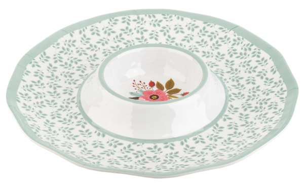 Ganz Floral Chip Dip Tray