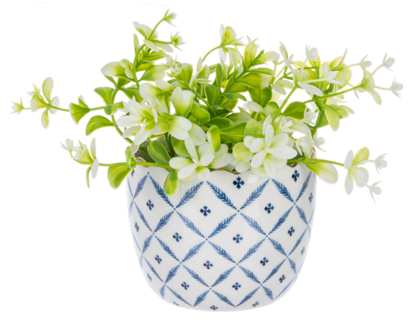 Ganz Blue Trellis Pattern Planter