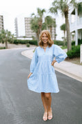 Mary Square Cooler Dress Line up Light Blue