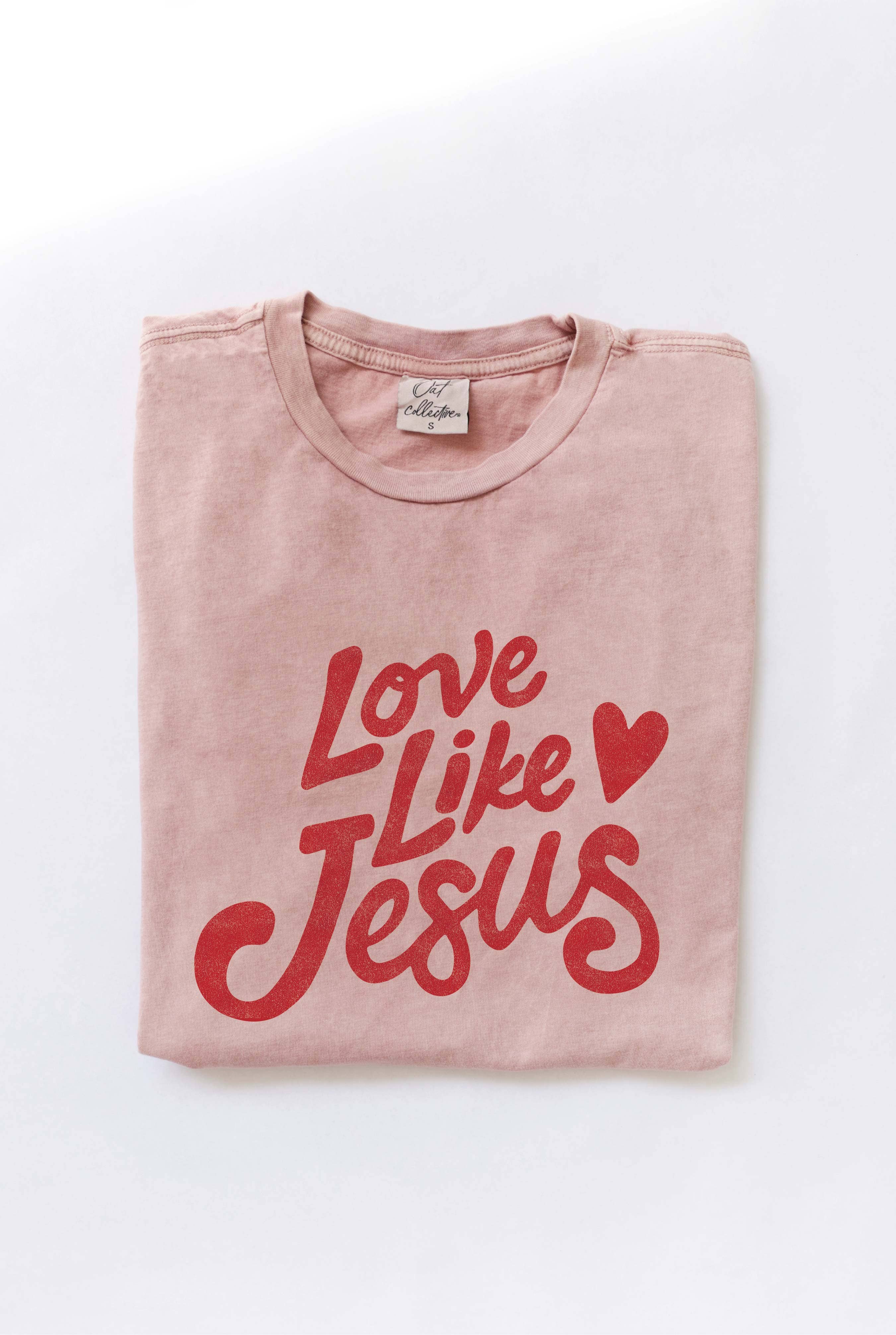 LOVE LIKE JESUS Mineral Washed Graphic Top