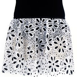 Dasha Daisy Lace Skirt Black/White