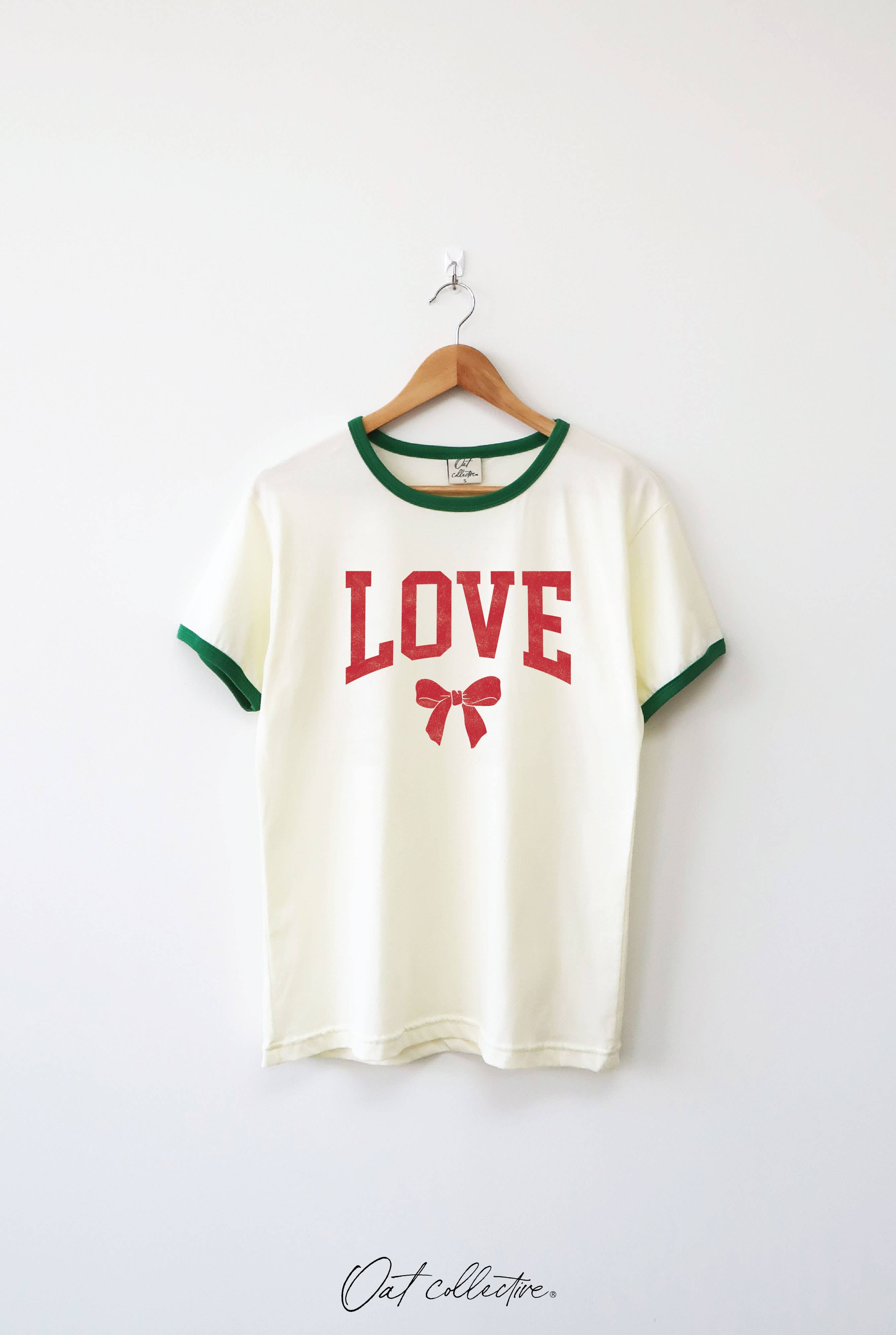 LOVE BOW Ringer Graphic T-Shirt