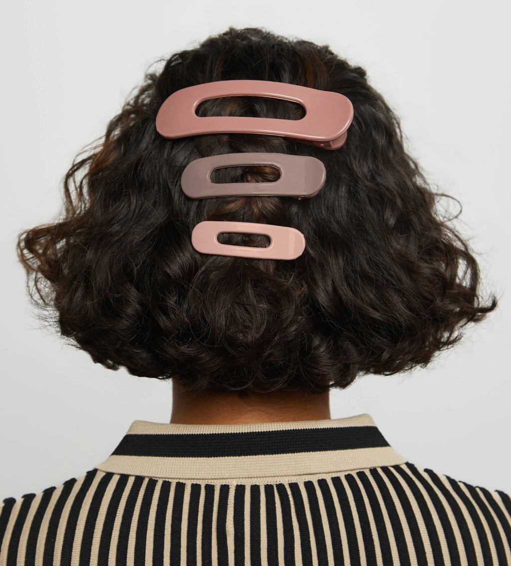 Kitsch Flat Lay Claw Clip 3pc Flat - Ultra Glossy Terracotta
