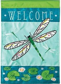 Magnolia Garden Welcome Dragonfly Garden Flag
