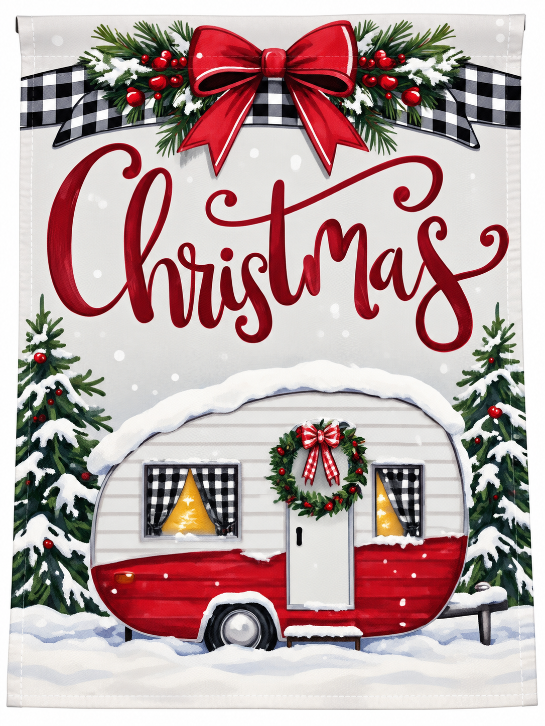 Magnolia Garden Flag Christmas Camper