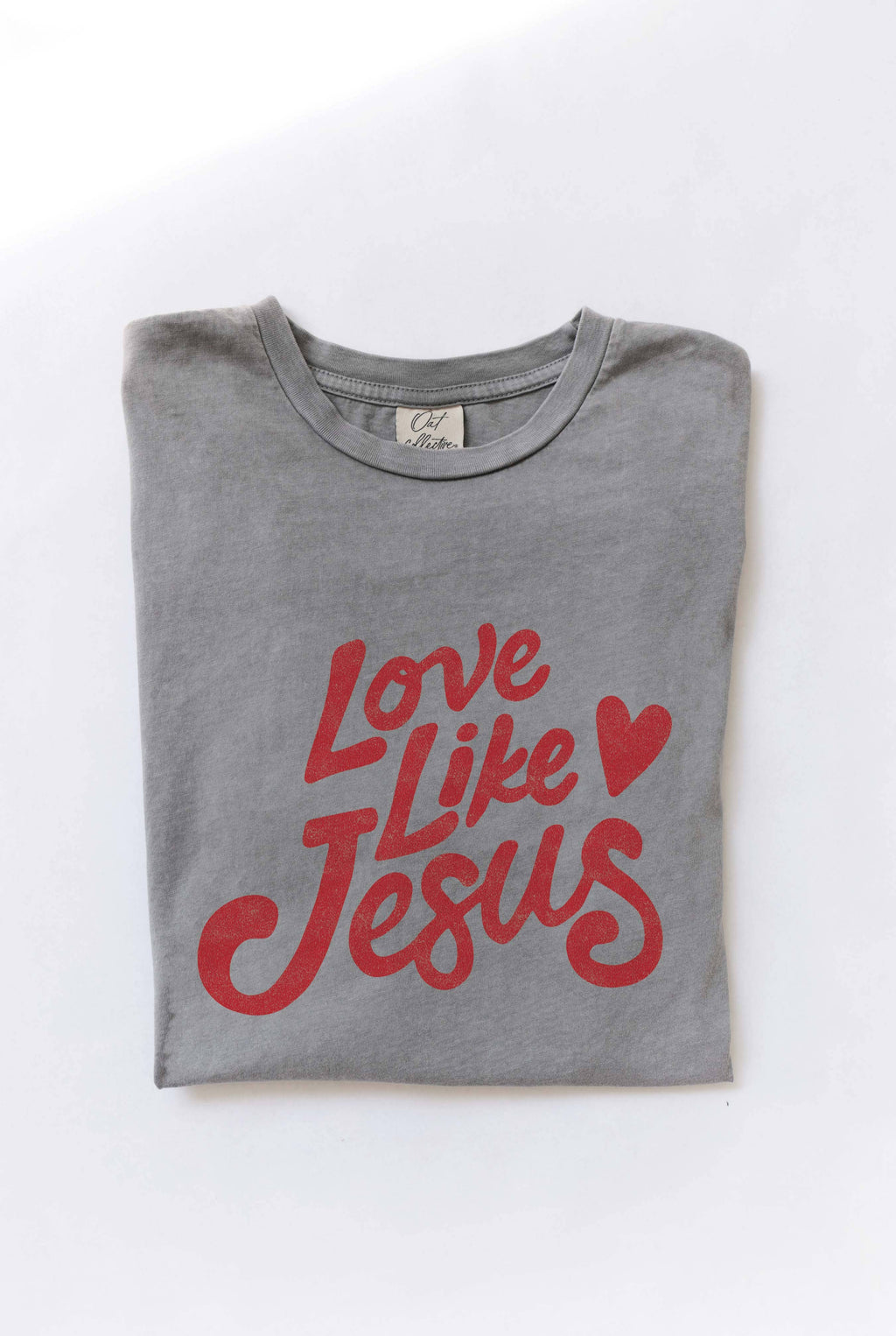 LOVE LIKE JESUS Mineral Washed Graphic Top