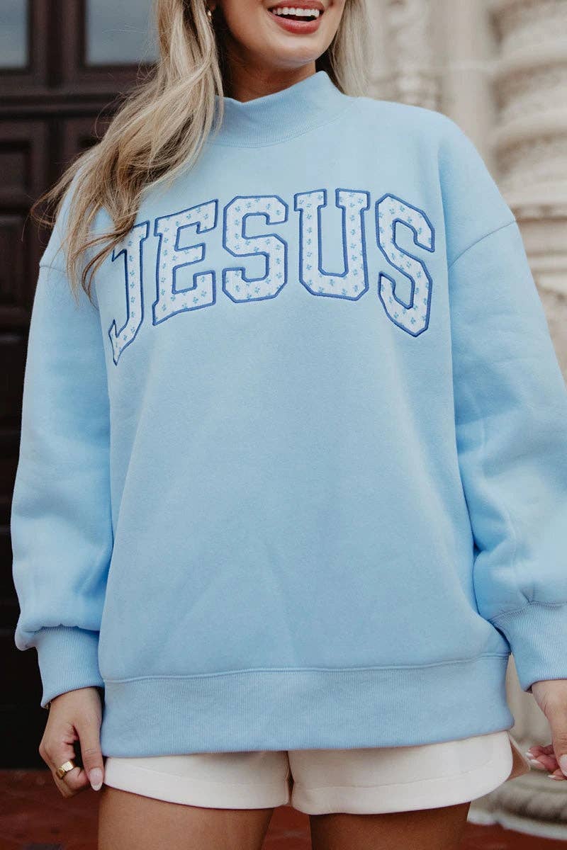 JESUS Mockneck Wholesale Sweatshirt Women