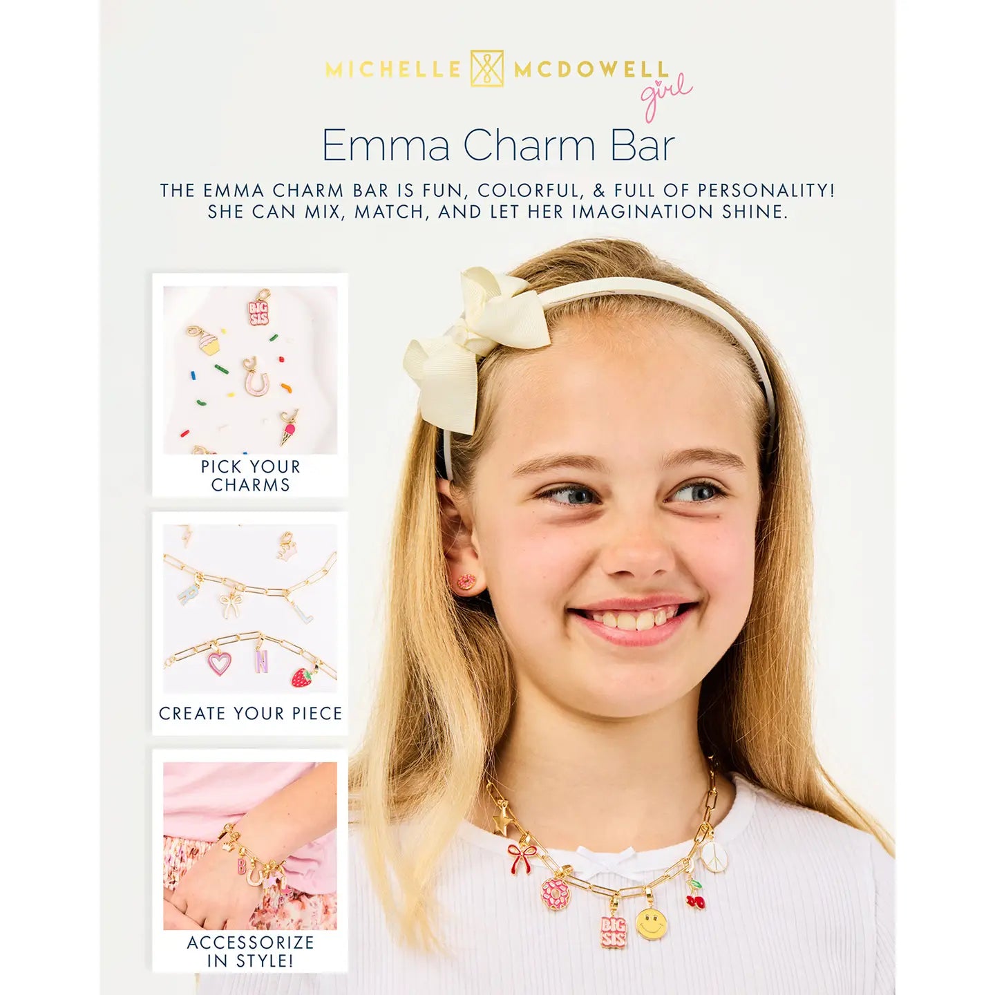 Michelle McDowell Girl Charm 18k gold