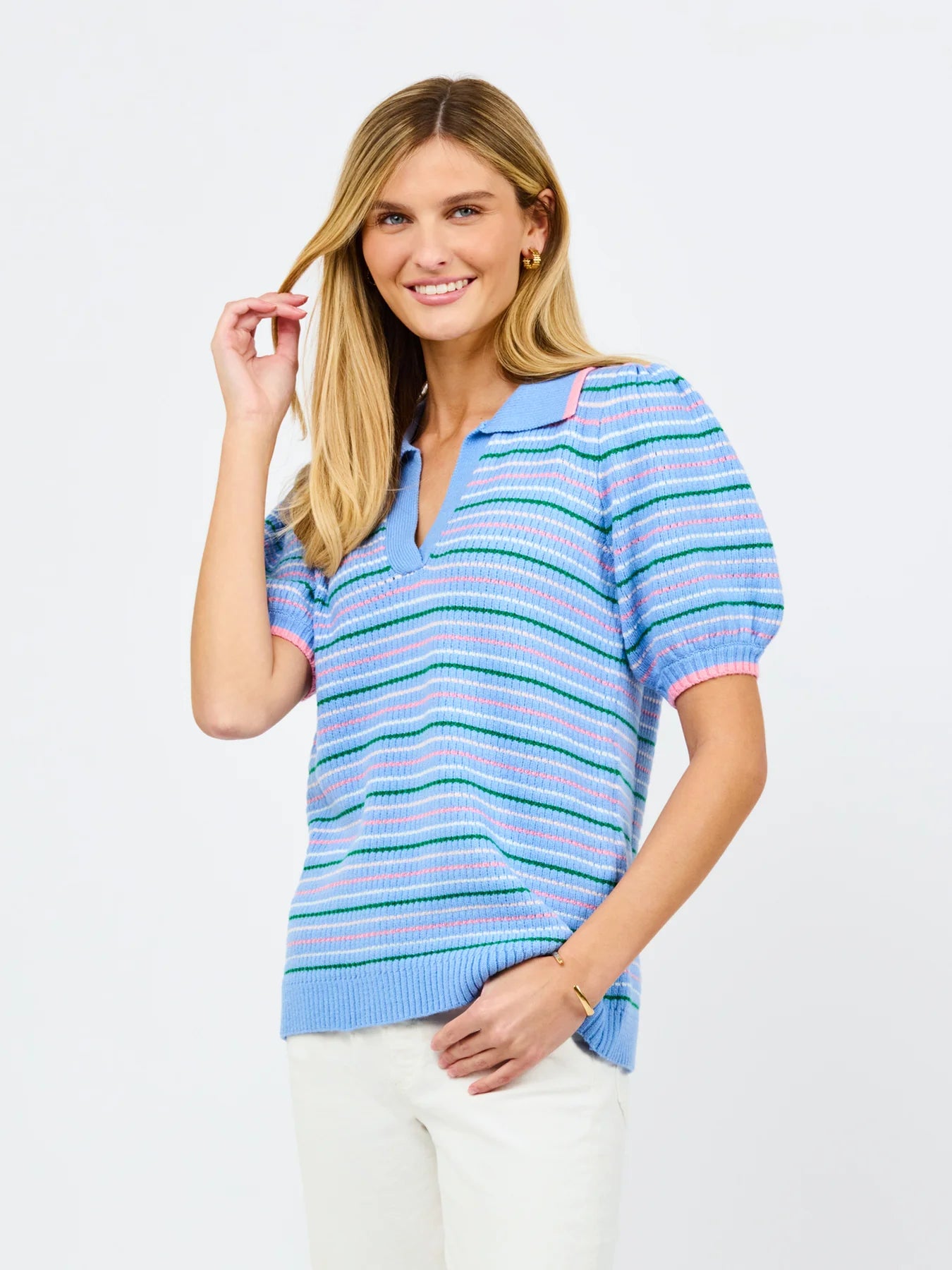 Mary Square Emma Sweater Multi Blue Striped