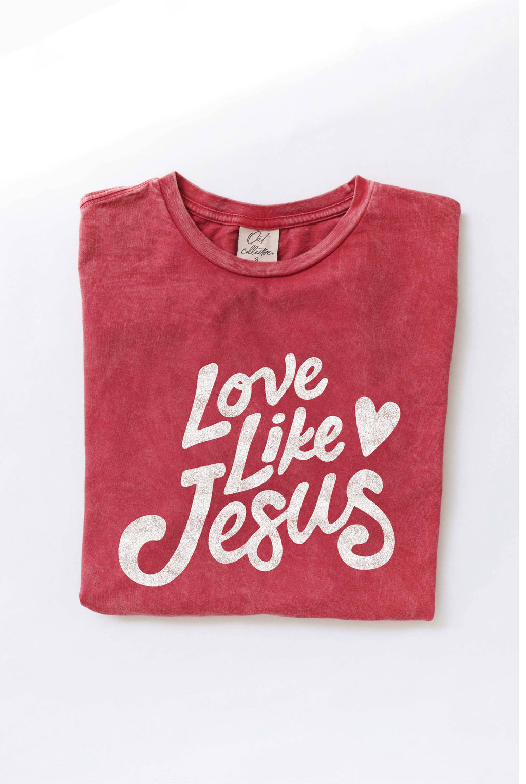 LOVE LIKE JESUS Mineral Washed Graphic Top