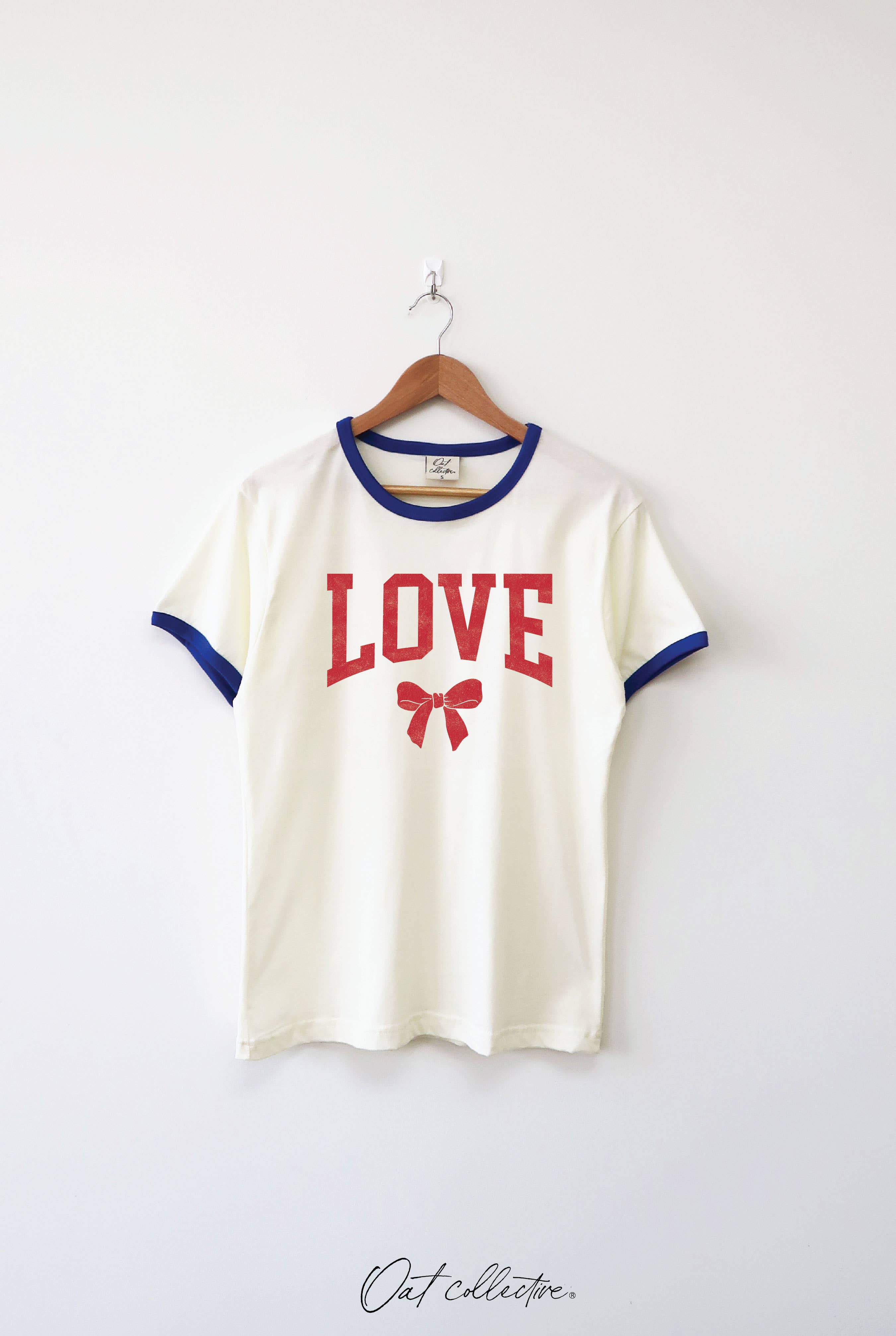 LOVE BOW Ringer Graphic T-Shirt