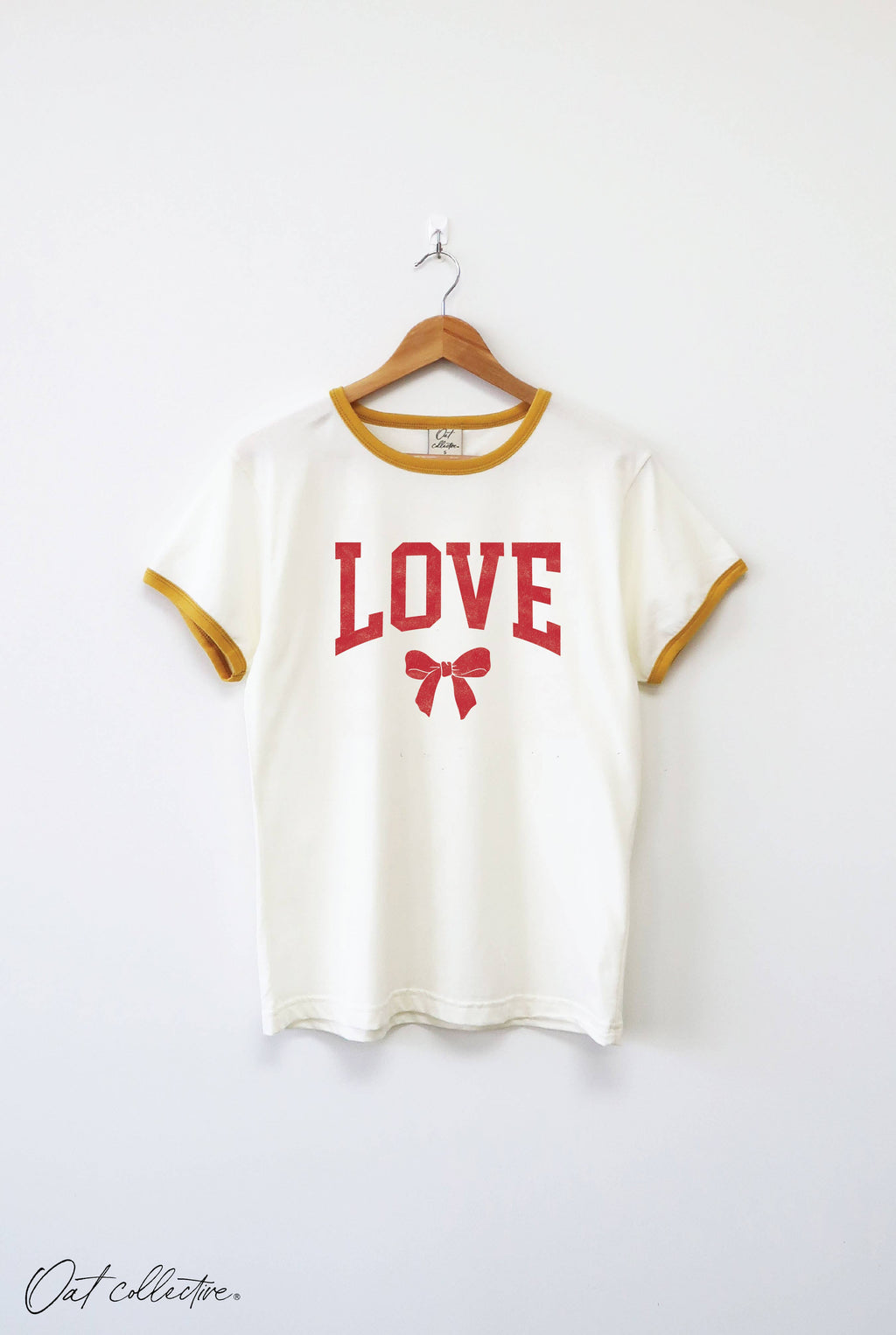 LOVE BOW Ringer Graphic T-Shirt
