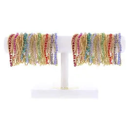 Golden by Jane Marie 3pc gold bead & crystal bracelet stack