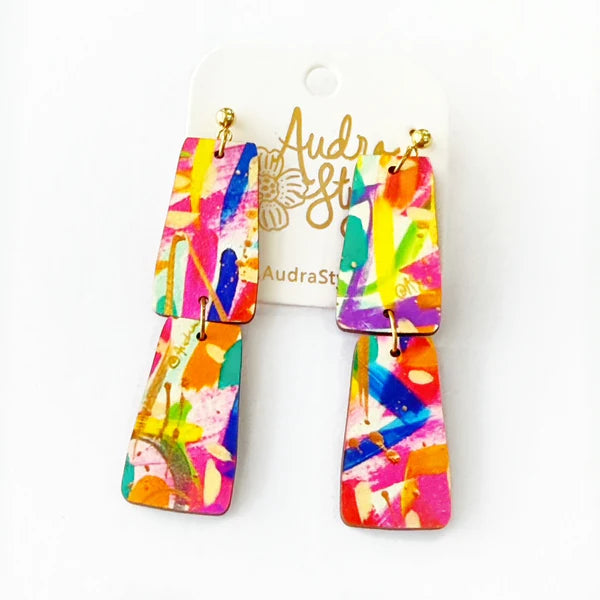 Audra Style Geometric Statement Dangle Earrings