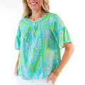 Mary Square Jane Top Mango Mosaic Blue