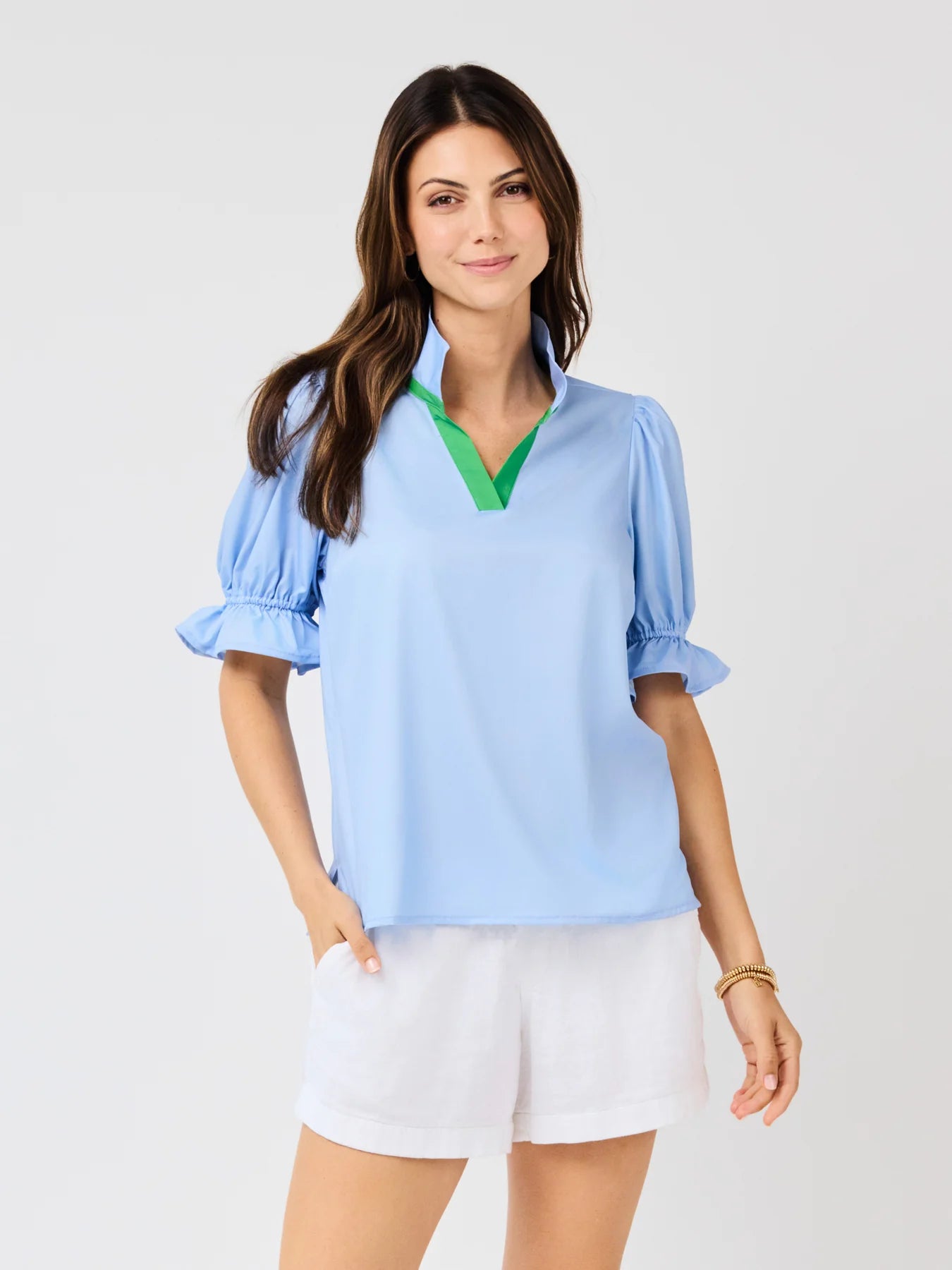 Mary Square Jessica Top Light Blue