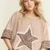J Her Mocha Star Mineral Wash Tshirt