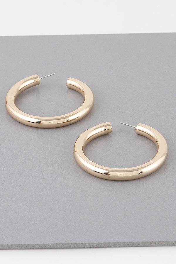 Josslyn Shiny Gold Chunky Hoop Earrings