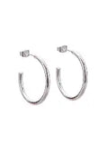 Josslyn Shiny Silver Chunky Hoop Earrings