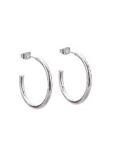 Josslyn Shiny Silver Chunky Hoop Earrings