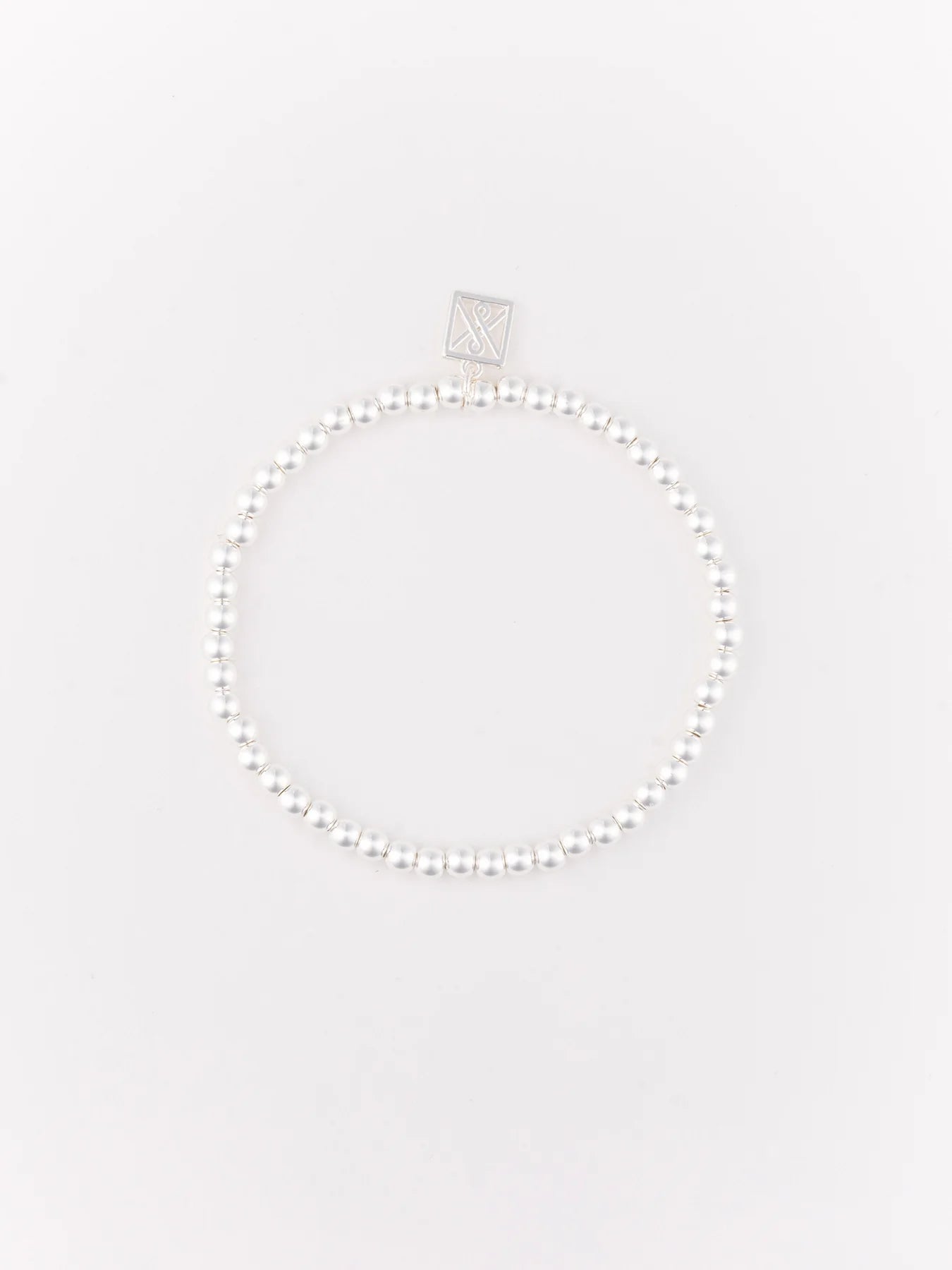 Michelle McDowell Matte Silver Beaded Stretch Bracelet
