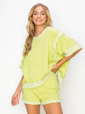 J Her Lime Contrast Banded Top