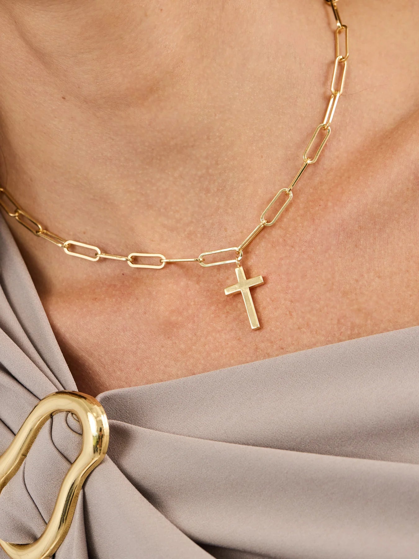 Michelle McDowell Mara Cross Pendant Necklace Gold