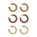 Mainstreet Collection Wood Hoop Earrings