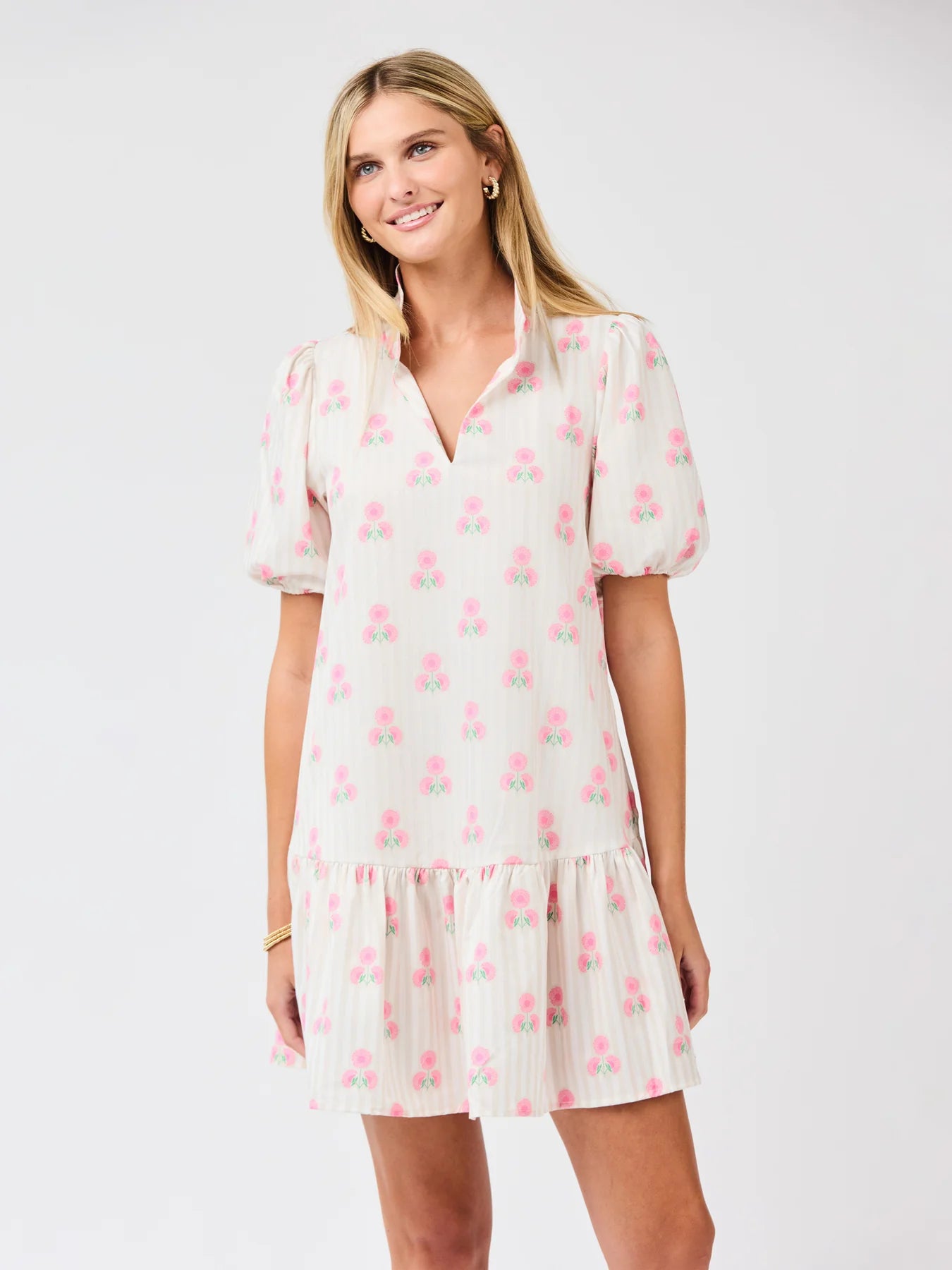 Mary Square Nancy Dress Sweetbriar Stripe Pink