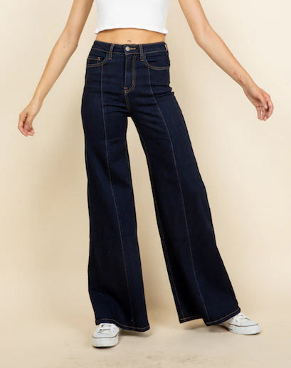 O2 Denim Dark Wash Wide Leg Jeans