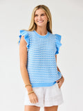 Mary Square Oakley Sweater Blue White