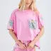 J Her Mineral Wash Patch Tshirt Pink