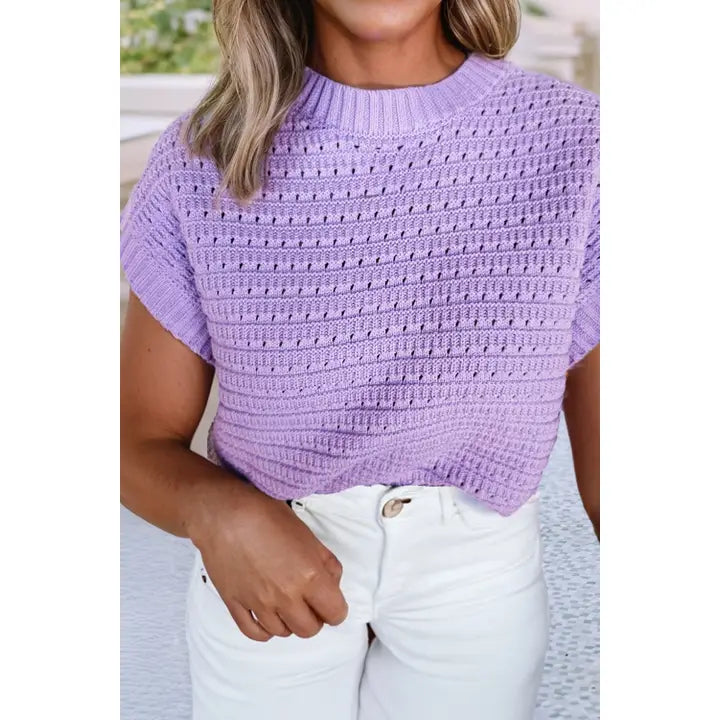 Knitted Sleeveless Top Lilac